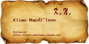 Klimo Napóleon névjegykártya